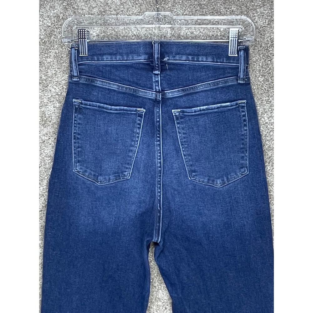 Abercrombie & Fitch Ultra High Rise Flare Jeans Women 28 Dark Wash Stretch Denim - Picture 4 of 11
